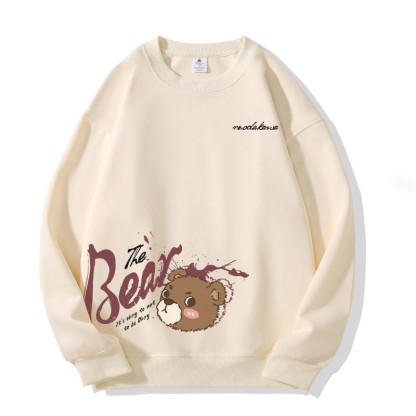 MODAKAWA IT'S OKAY TO NOT BE OKAY Bären-Grafik Unisex-Sweatshirt - Beige - 5XL - image 2