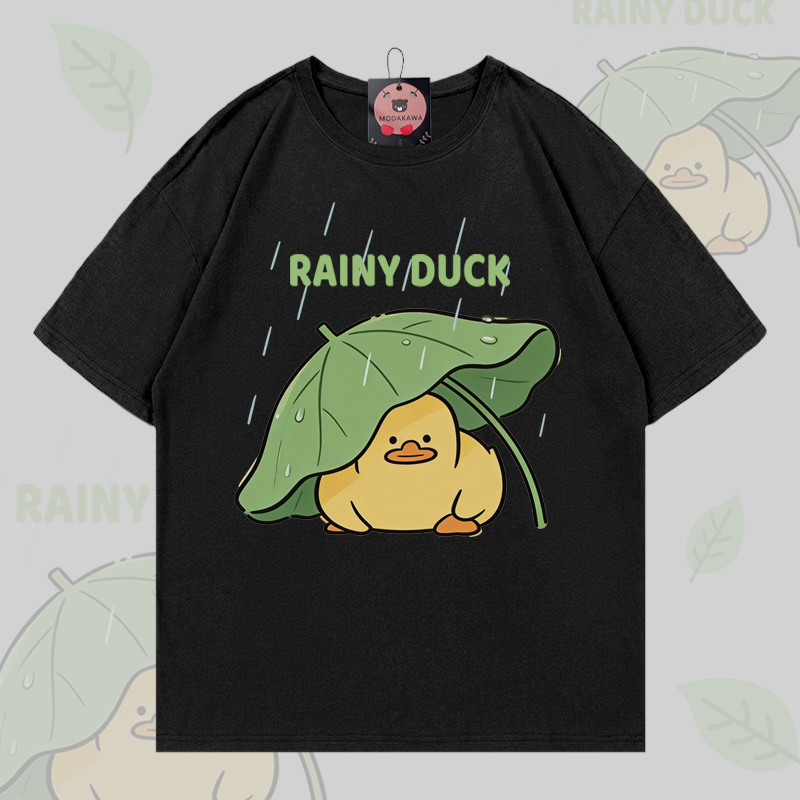 RAINY DUCK Grafik Modakawa 100% Baumwoll-T-Shirt - Black - 5XL - image 3