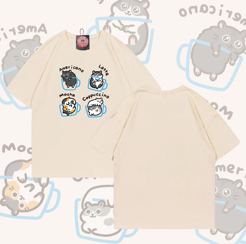 Modakawa T-Shirt mit Mausmotiv aus 100 % Baumwolle - Apricot - 5XL - image 6