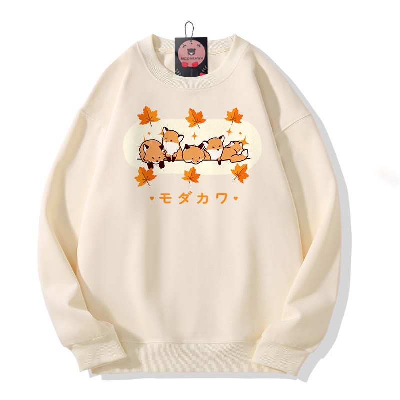 MODAKAWA Sweatshirt mit Fuchsprint und Rundhalsausschnitt - Apricot A - 5XL - image 5