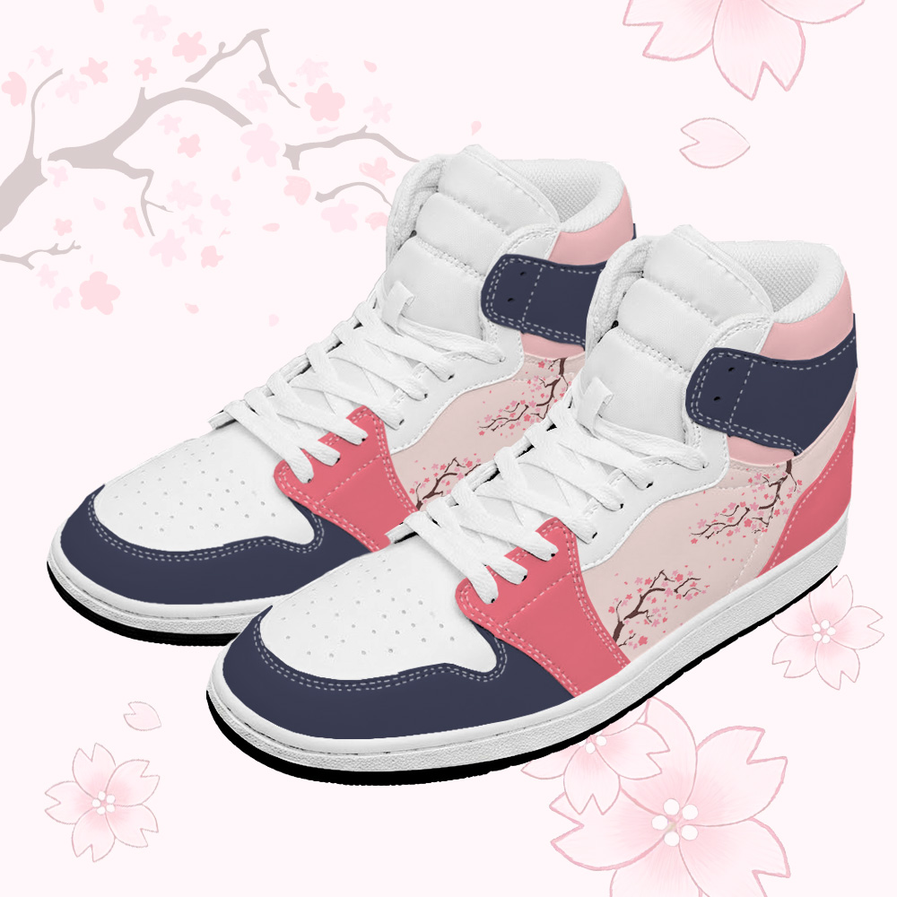 Sakura Graphic Modakawa High Top Canvas Schuhe - Purplish Blue & Pink - 48 - image 2