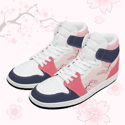 Sakura Graphic Modakawa High Top Canvas Schuhe - Purplish Blue & Pink - 48 - image 2