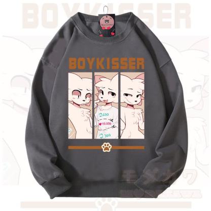 MODAKAWA X zarckets BOYKISSER Fuchs-Grafik Unisex-Sweatshirt - Dunkelgrau - 3XL - image 8