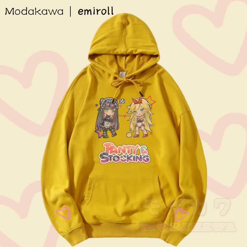 MODAKAWA X emiroll Niedlicher Mädchen-Hoodie mit Grafikmuster aus Baumwollmischgewebe - Gelb - 5XL - image 3