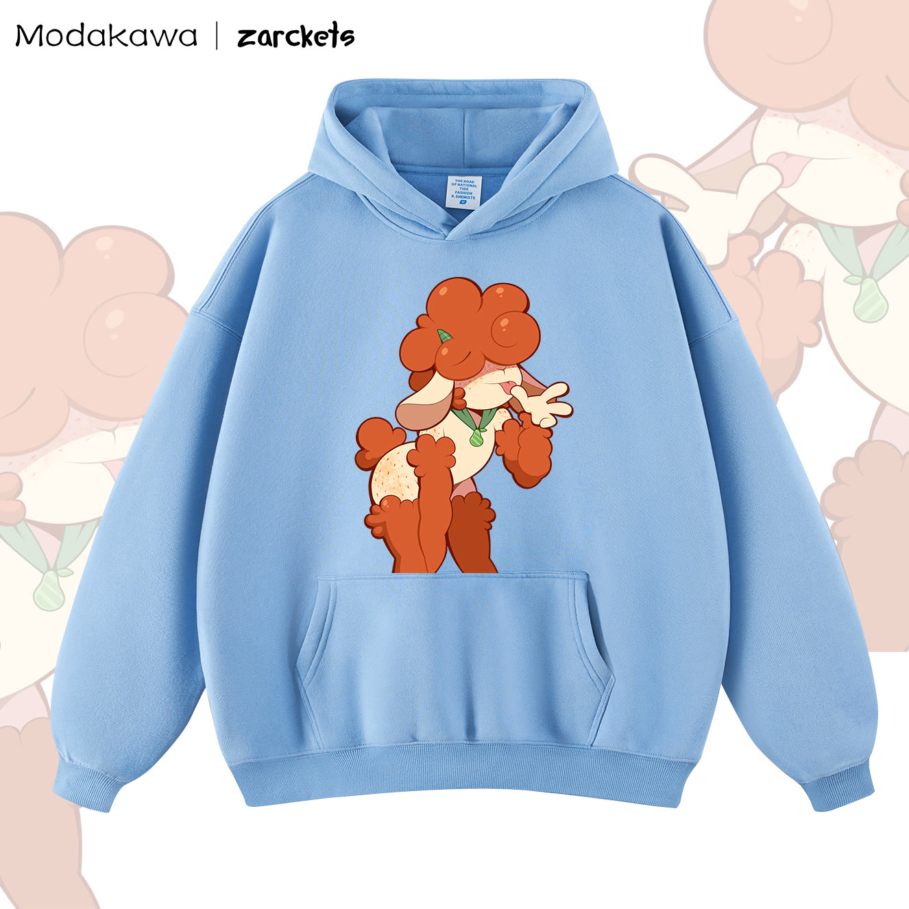 MODAKAWA x zarckets Cartoon Print Collaboration Hoodie - Hellblau - 2XL - image 8