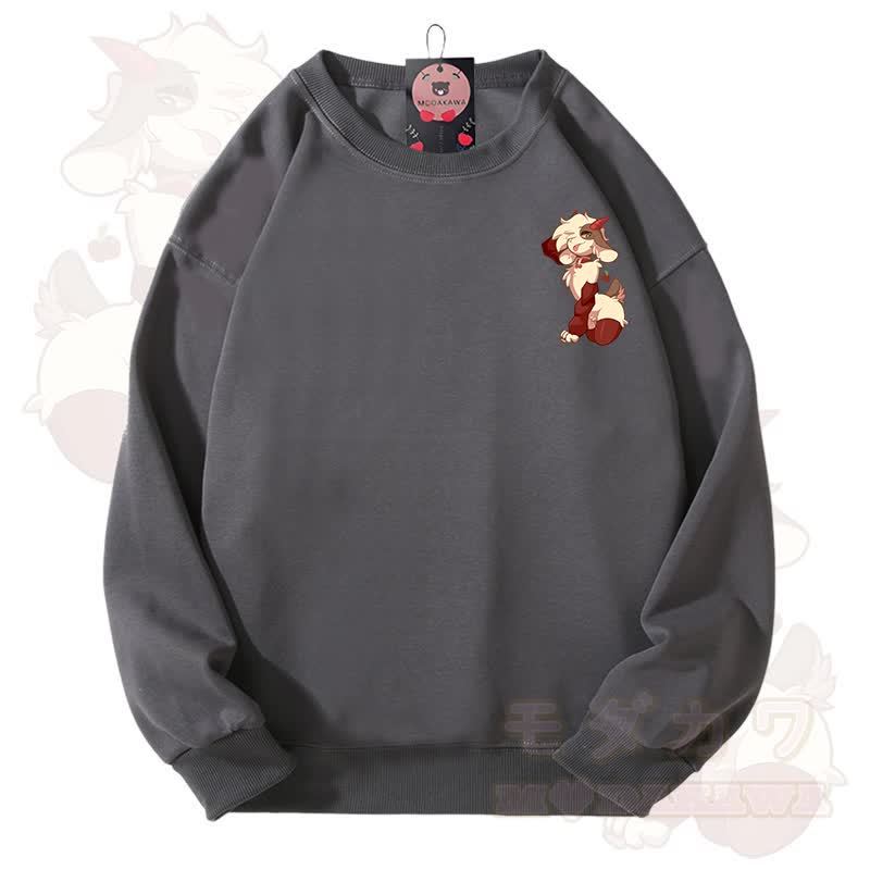 MODAKAWA X zarckets Unisex-Sweatshirt mit niedlichem Schaf-Motiv - Grau - 3XL - image 13