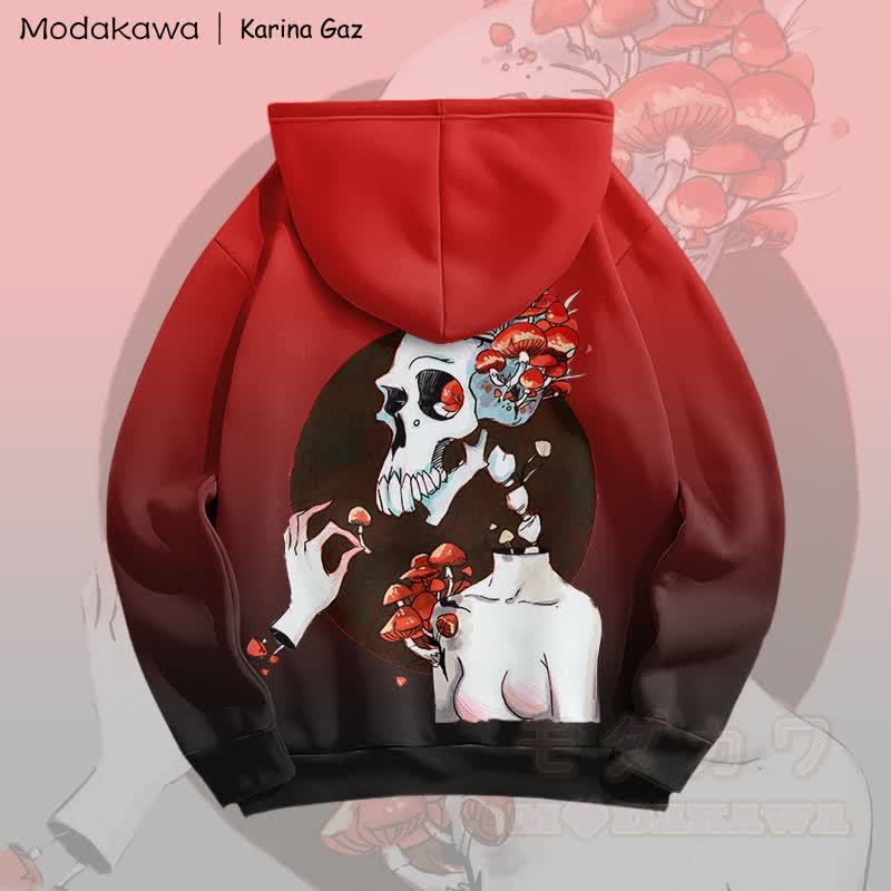 MODAKAWA X Karina Gaz Skull Graphic Gradient Pullover Hoodie - image 4