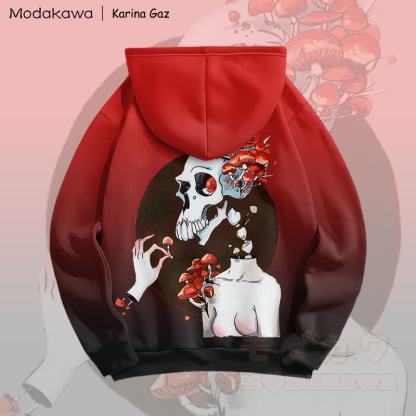 MODAKAWA X Karina Gaz Skull Graphic Gradient Pullover Hoodie - image 4