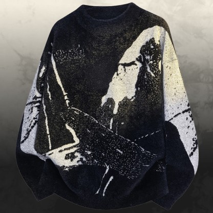 Vintage Strickpullover und Cargohose, zweiteilig - Black Sweater - 3XL - image 6