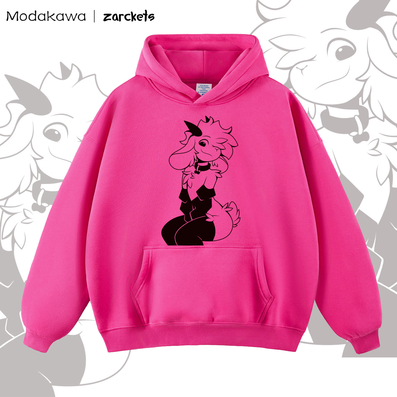 MODAKAWA x zarckets bedruckter Kollaborations-Hoodie - Fuchsie - 2XL - image 5