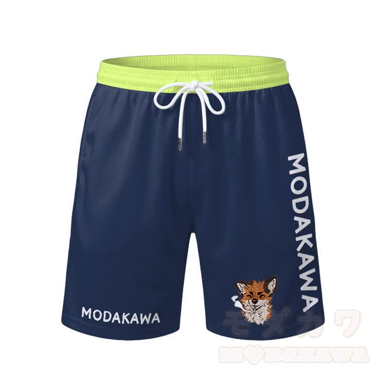 MODAKAWA X atka Smoking Fox Grafik Herren Sport-T-Shirt mit Kordelzug und passendem Outfit - Blaue Shorts - 5XL - image 9
