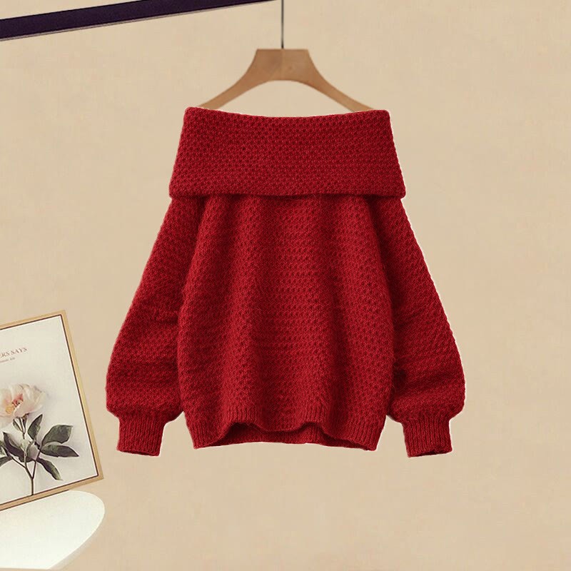 Strickpullover, schwarzes Oberteil, weite Hose, passender Rock - Sweater - XL - image 2