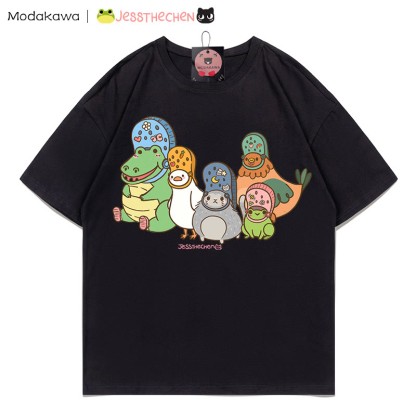 MODAKAWA X jessthechen Animal Friends Grafik-T-Shirt - Black - 5XL - image 3