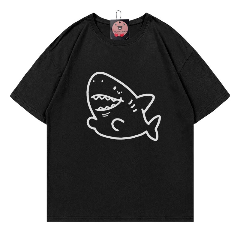 Modakawa T-Shirt mit Hai-Print - Black - 5XL - image 4