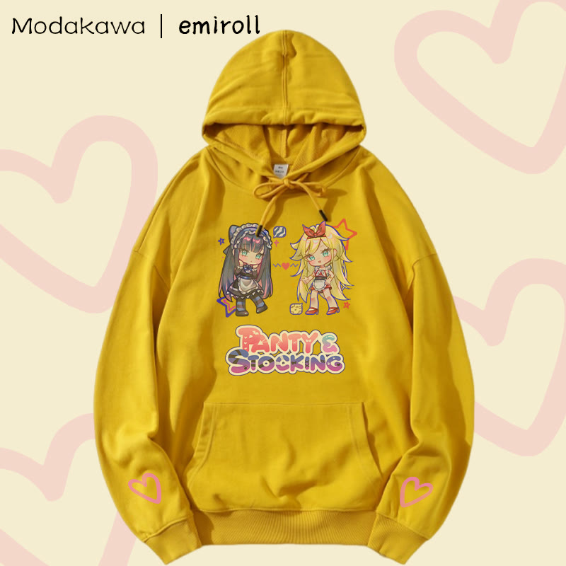 MODAKAWA X emiroll Niedlicher Mädchen-Hoodie mit Grafikmuster aus Baumwollmischgewebe - Yellow - 5XL - image 3