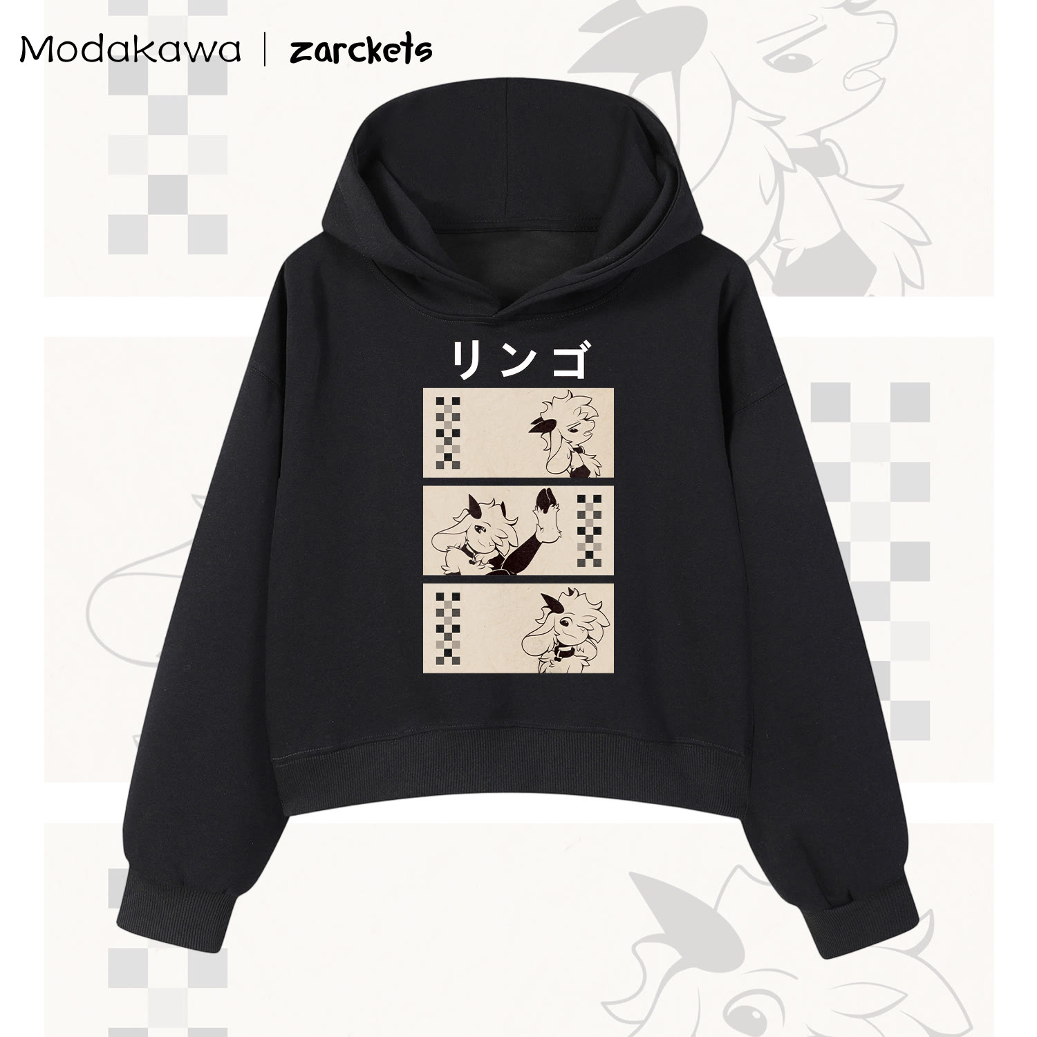 MODAKAWA x Zarclets Comic Print Collaboration Hoodie - Schwarz - 3XL - image 8