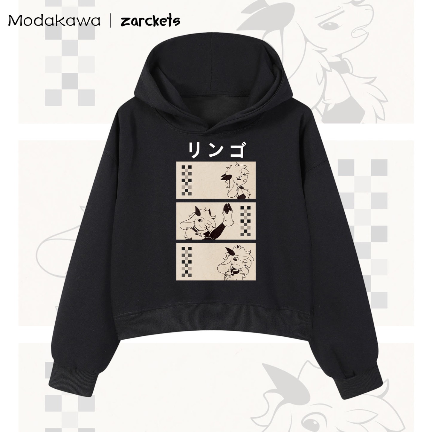 MODAKAWA x Zarclets Comic Print Collaboration Hoodie - Schwarz - 3XL - image 8