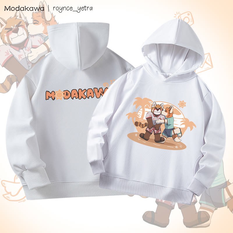 MODAKAWA X roynce_yetra Anderson Kisses Felipe Grafik-Baumwollhoodie mit Seitentaschen - White A - 4XL - image 3