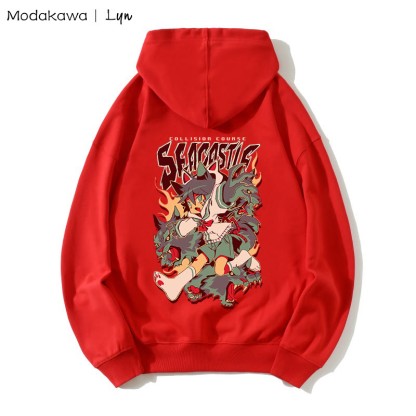 MODAKAWA X Lyn COLLISION COURSE Lockerer Hoodie mit Kitty-Girl-Print - Red - 5XL - image 3
