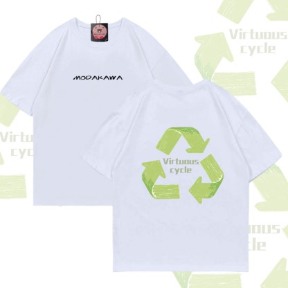 T-Shirt mit dem Aufdruck „VIRTUOUS CYCLE“ aus Modakawa-Baumwolle - White - 5XL - image 3