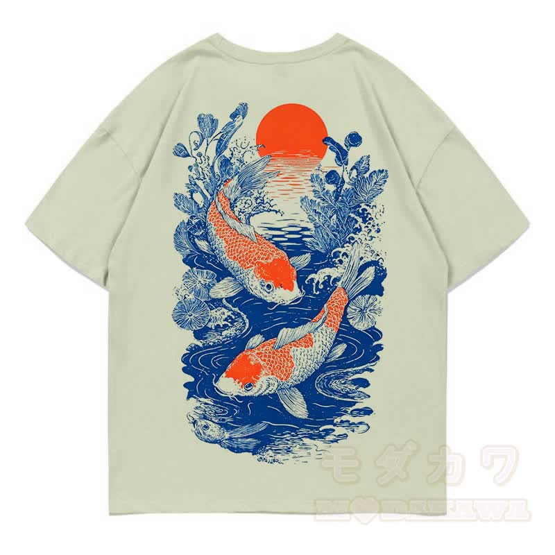 MODAKAWA Print Loose Summer Kurzarm-T-Shirt - Hellgrün - 5XL - image 5