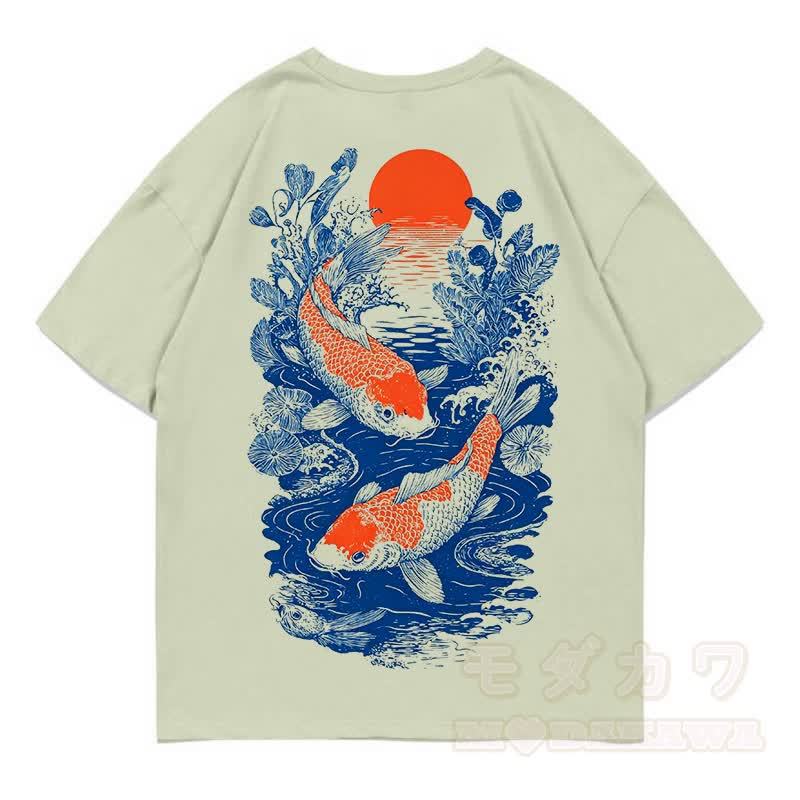 MODAKAWA Print Loose Summer Kurzarm-T-Shirt - Hellgrün - 5XL - image 5