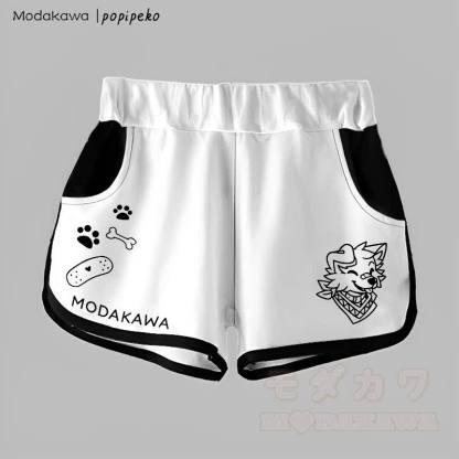 MODAKAWA X popipeko Gradient Smiling Puppy Graphic Shorts - Weiß - 5XL - image 6