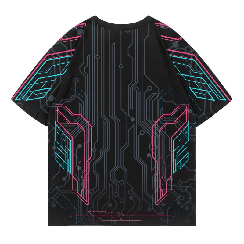 Modakawa-T-Shirt mit Cyberpunk-Herz-Print