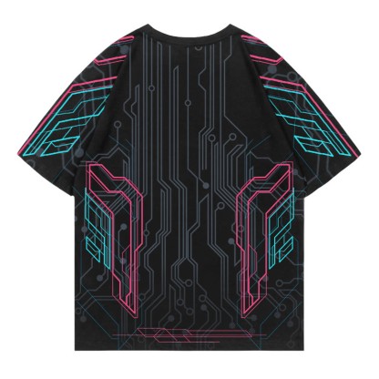 Modakawa-T-Shirt mit Cyberpunk-Herz-Print