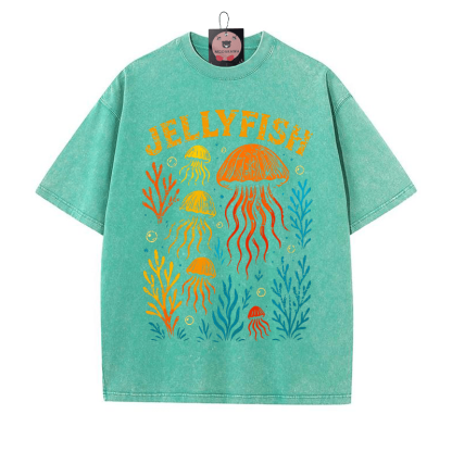 JELLYFISH Vintage gewaschenes T-Shirt - Grün - 5XL - image 4