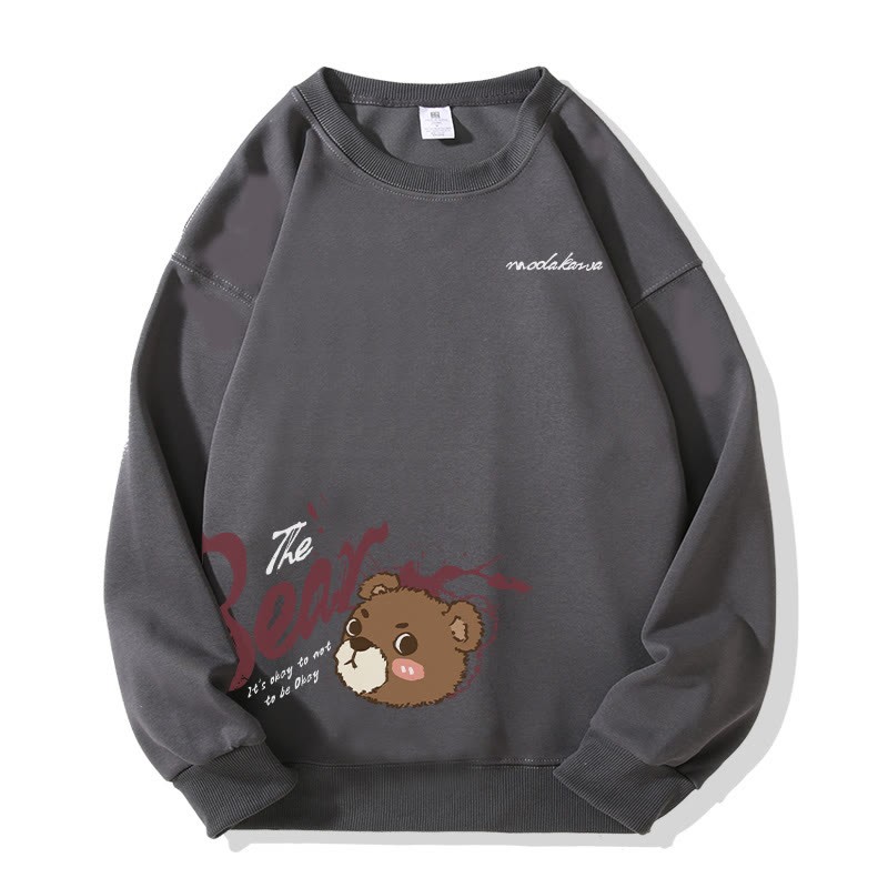 MODAKAWA IT'S OKAY TO NOT BE OKAY Bären-Grafik Unisex-Sweatshirt - Dark Grey - 5XL - image 3