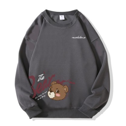 MODAKAWA IT'S OKAY TO NOT BE OKAY Bären-Grafik Unisex-Sweatshirt - Dark Grey - 5XL - image 3