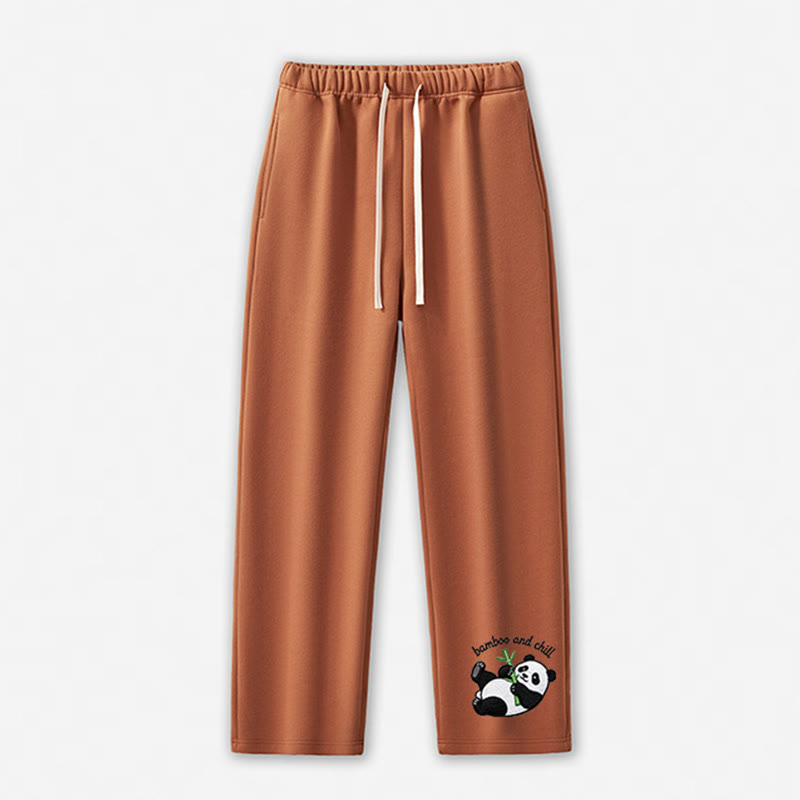 BAMBOO AND CHILL Freizeithose mit Panda-Grafik - Light Brown - 5XL - image 5