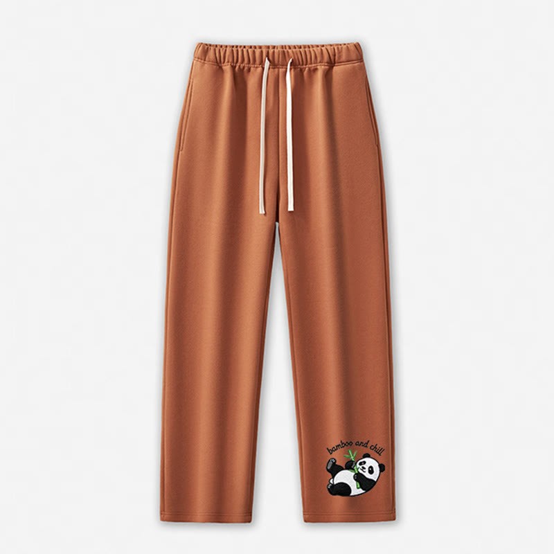 BAMBOO AND CHILL Freizeithose mit Panda-Grafik - Light Brown - 5XL - image 5