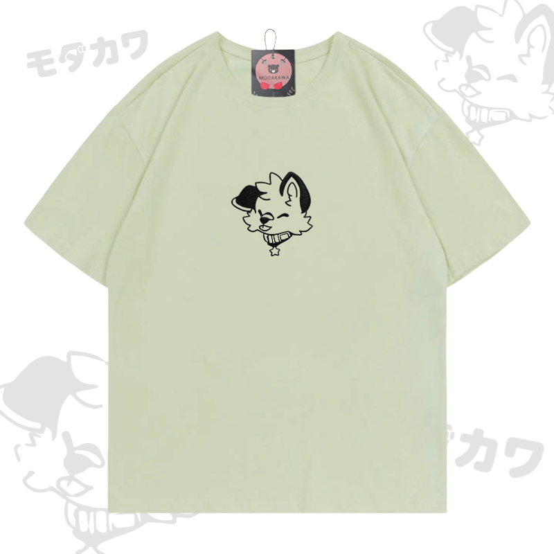 MODAKAWA X popipeko Besticktes T-Shirt aus Baumwolle mit fröhlichem Welpenmotiv - Green - 5XL - image 6