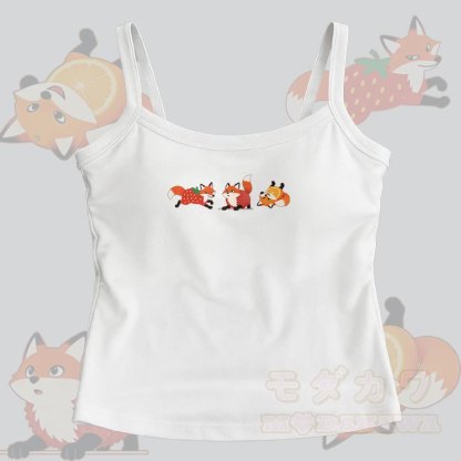 Fruit Fox Graphic Modakawa Cami Top - Weiß - One Size - image 4