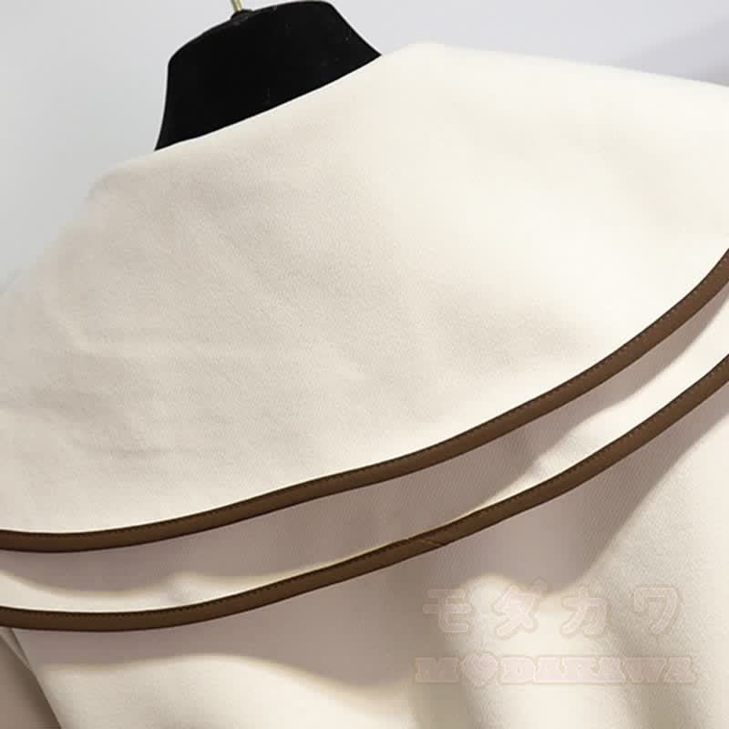 Gepolsterter Mantel mit Kragen und Gürtel - image 4