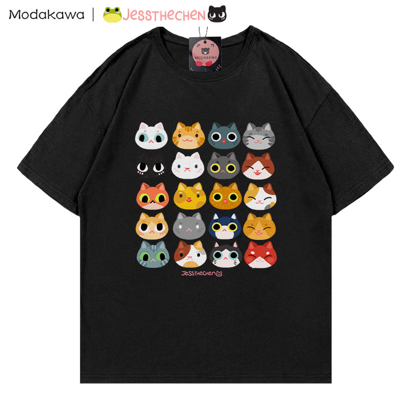 MODAKAWA X jessthechen Kitty Print T-Shirt - Black - 5XL - image 4