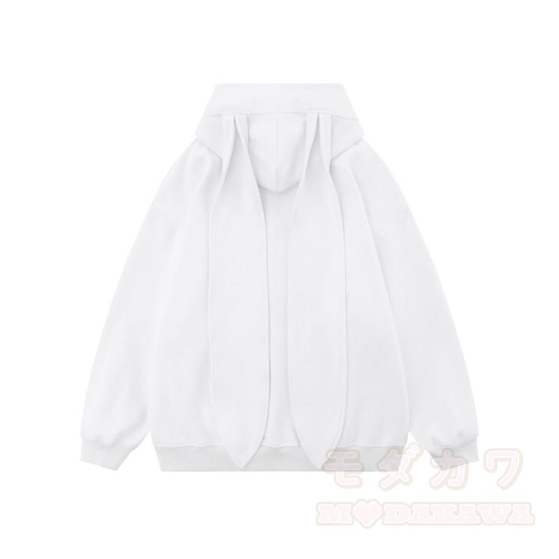 Kawaii Fashion Sternen-Hasenohren-Kapuzenpullover mit Reißverschluss - image 5