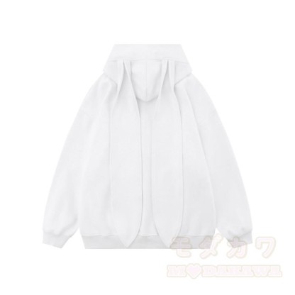 Kawaii Fashion Sternen-Hasenohren-Kapuzenpullover mit Reißverschluss - image 5