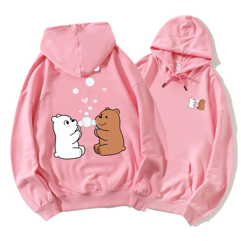 Bären Blasen Blasen Grafik Paar Passender Hoodie - Pink - 5XL - image 6