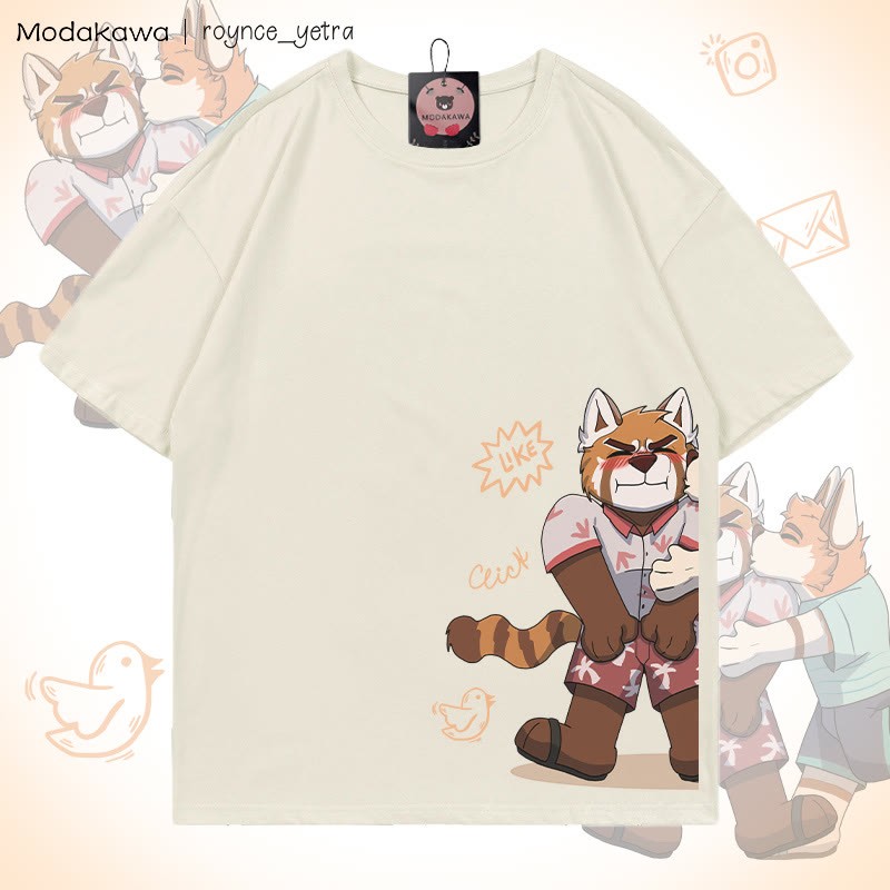 MODAKAWA X roynce_yetra Anderson Kisses Felipe Grafik-T-Shirt - Beige Felipe - 5XL - image 4