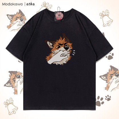 MODAKAWA X atka Playful Fox Grafik-T-Shirt - Black - 5XL - image 7