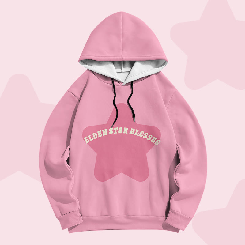 ELDEN STAR BLESSES Sternengrafik Modakawa Pullover Hoodie - Pink - 6XL - image 2