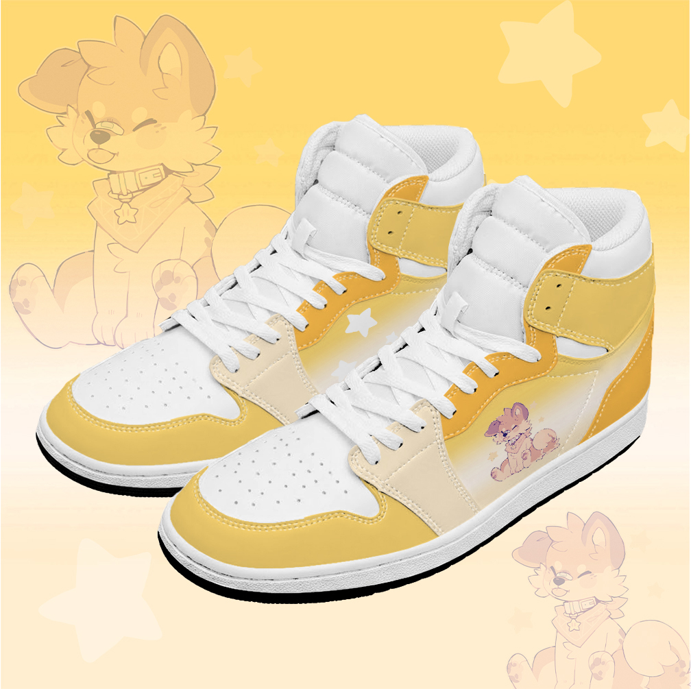 MODAKAWA X popipeko Puppy Graphic High Top Canvas Schuhe - Yellow - 48 - image 5