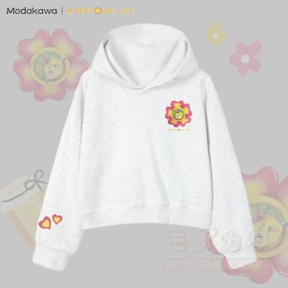 MODAKAWA X INVERTOUCH_ART Flower Bee Graphic Modakawa Cropped Cotton Hoodie - Grau C - 3XL - image 15