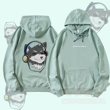 MODAKAWA Koda Streetwear Pullover Hoodie mit Kopfhörer-Grafik - Grün - 5XL - image 3