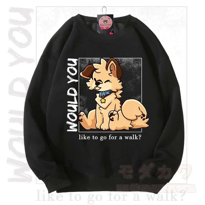 MODAKAWA X Popipeko WOULD YOU Hunde-Grafik Unisex-Sweatshirt - Schwarz - 3XL - image 5
