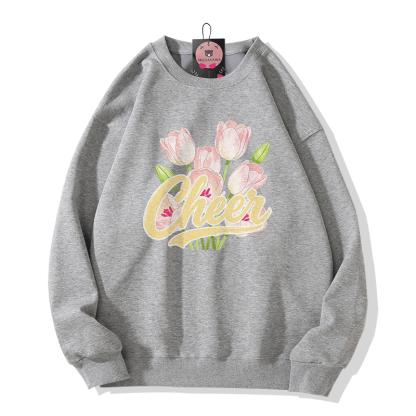 CHEER Tulpen-Grafik Modakawa Sweatshirt - Grey - 5XL - image 4