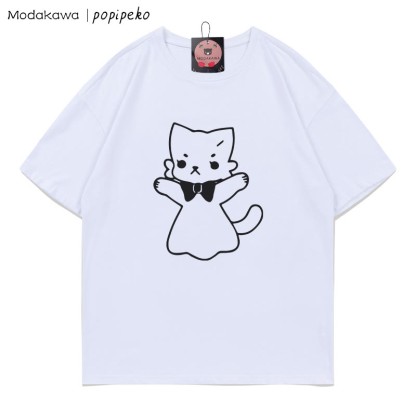 MODAKAWA X popipeko Kitty Print T-Shirt - White - 5XL - image 4